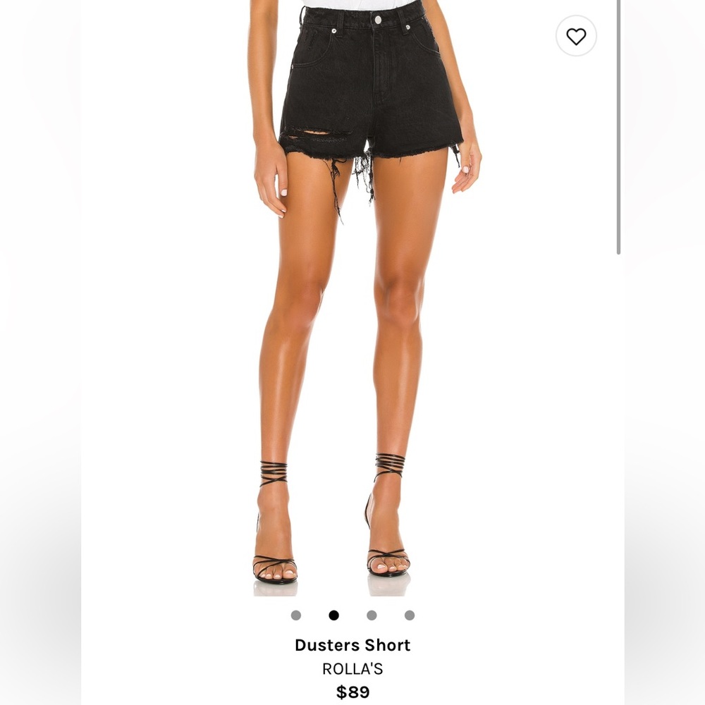 Rolla Distressed Black Duster Shorts
